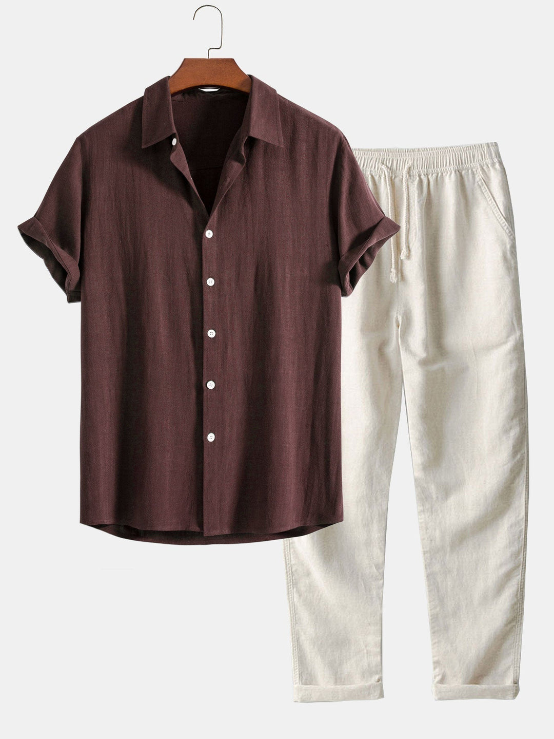 Bryce | Linen Polo Shirt and Pants Set