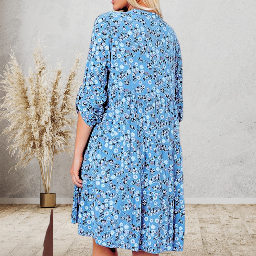 Cynthia - Floral Half-Sleeve Dress