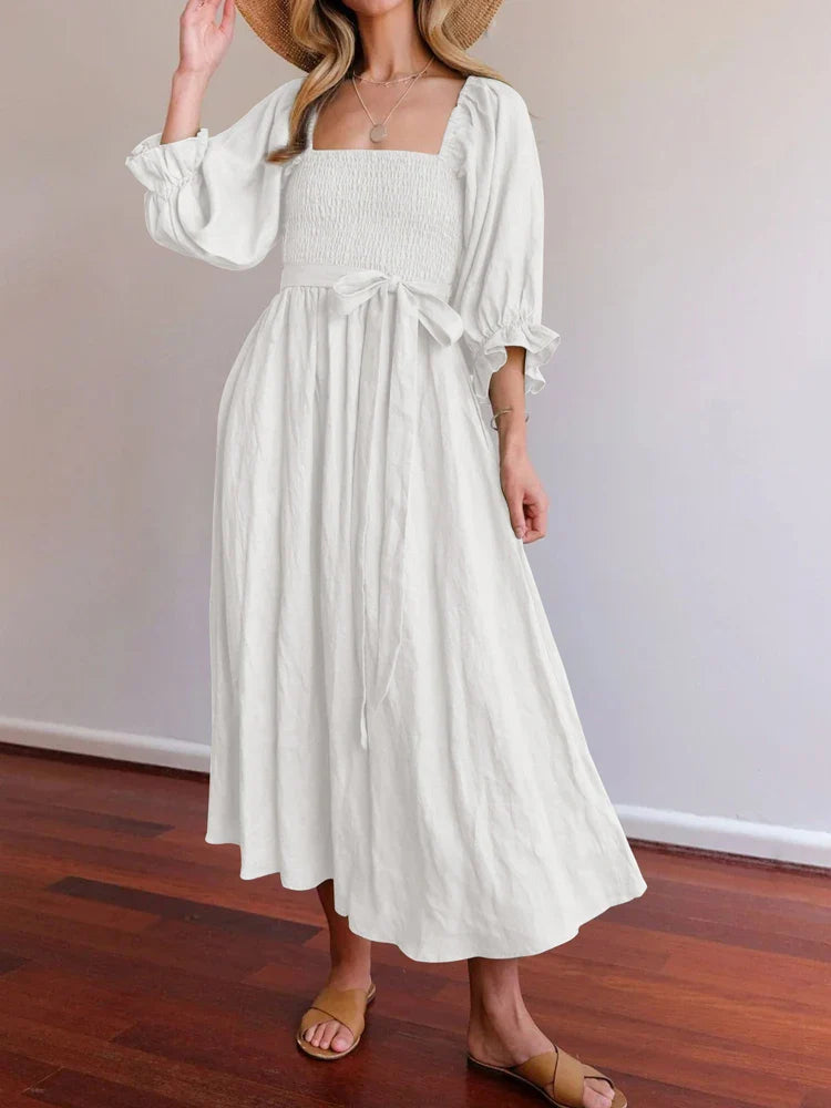 Ophelia - French Dress with Ruffled Sleeves