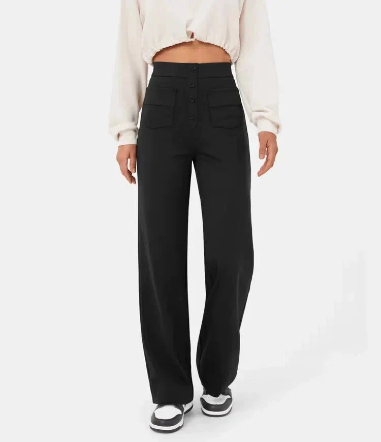 Favre - Elasticated trousers with high waist