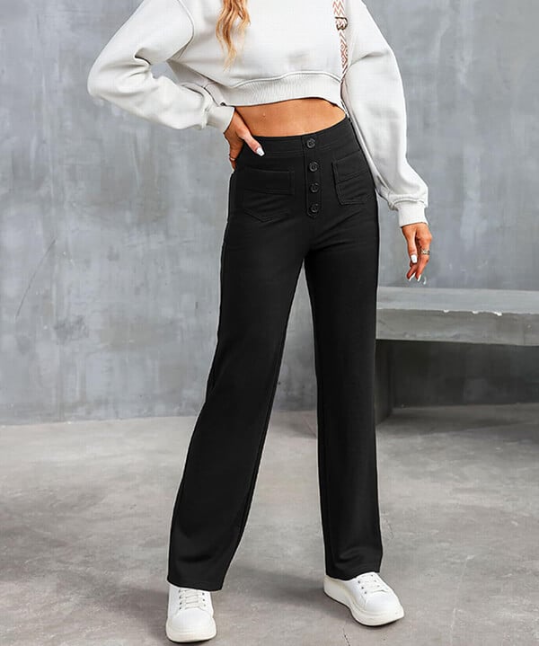 Favre - Elasticated trousers with high waist