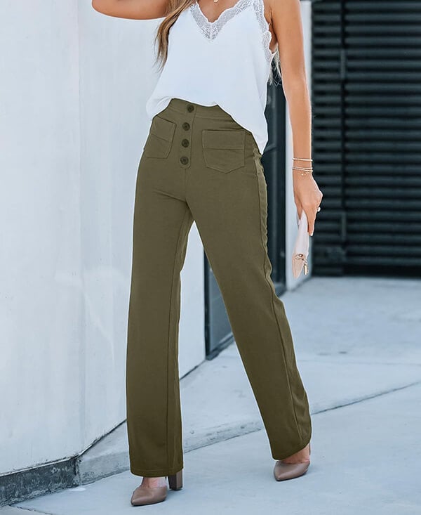 Favre - Elasticated trousers with high waist