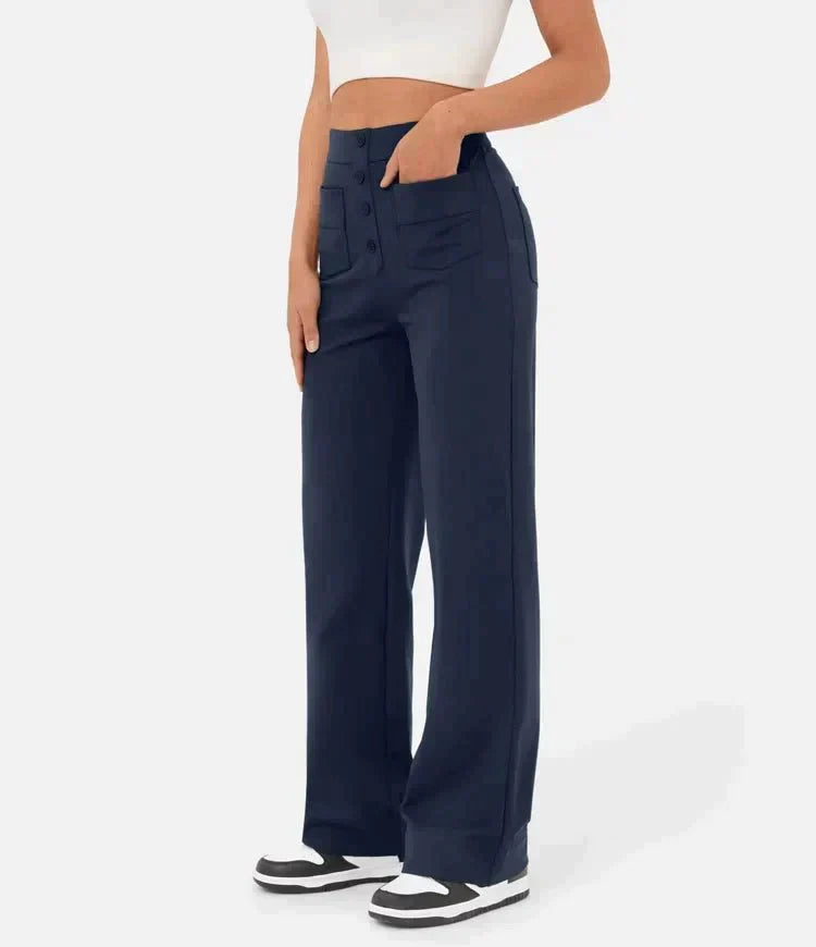 Favre - Elasticated trousers with high waist