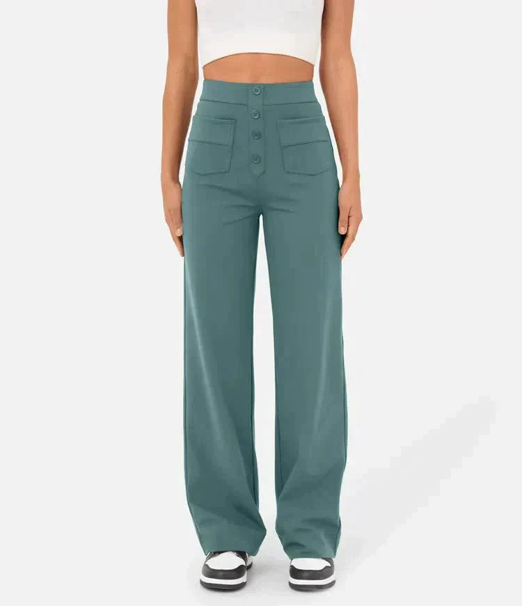 Favre - Elasticated trousers with high waist